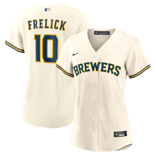 Women's Milwaukee Brewers Sal Frelick Nike Cream Home Replica Jersey