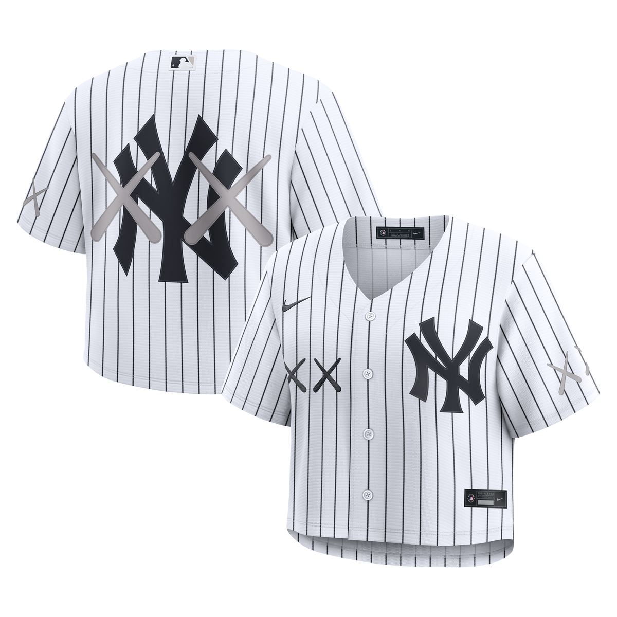 Women's New York Yankees Nike x KAWS White Cropped Replica Jersey - 2