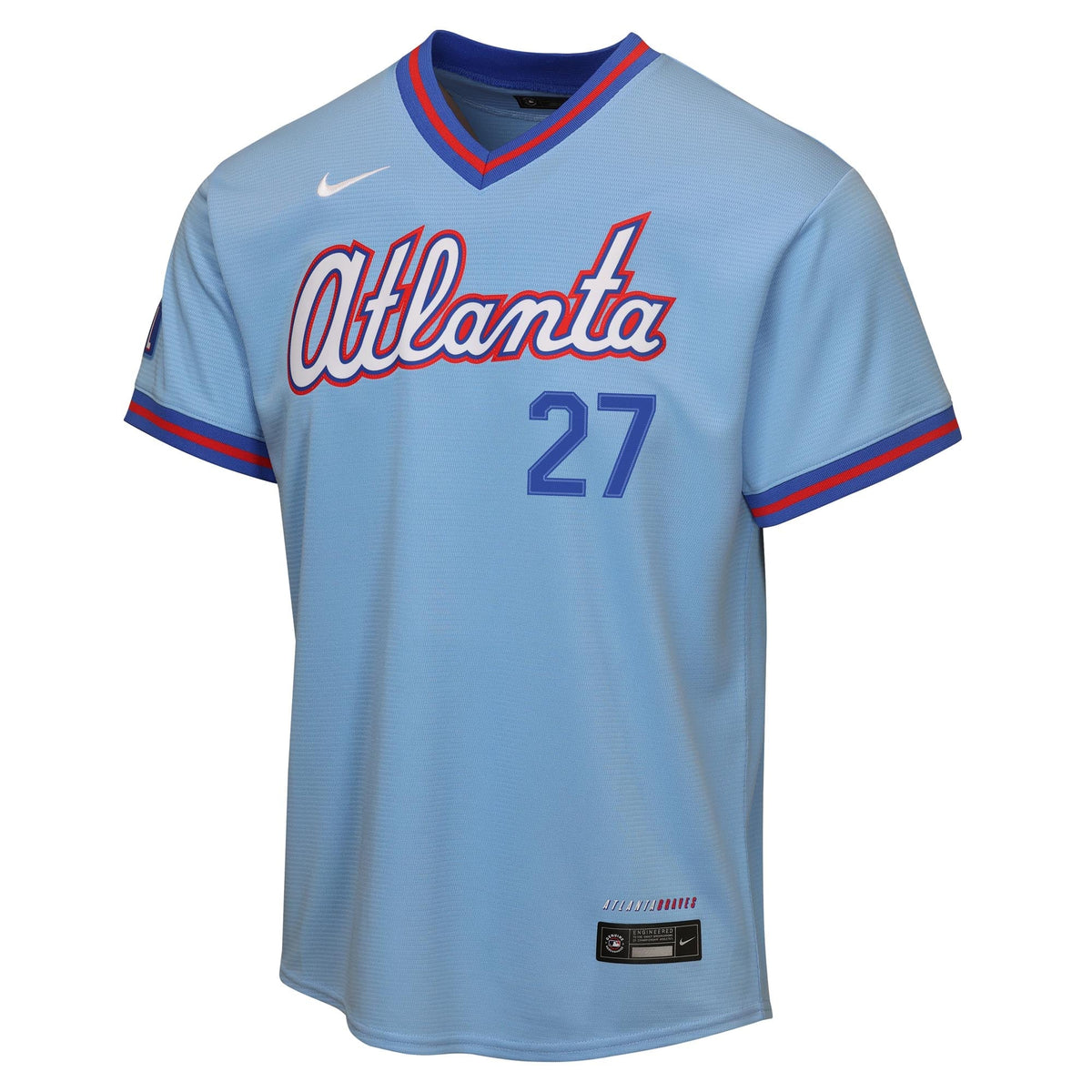 Youth Atlanta Braves Austin Riley Nike Powder Blue 2026 City Connect Stadium Jersey - 3