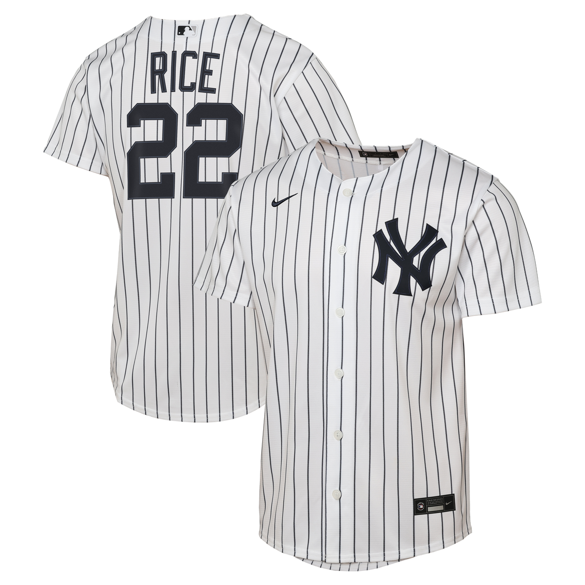 Youth New York Yankees Ben Rice Nike White Home Replica Jersey - 2