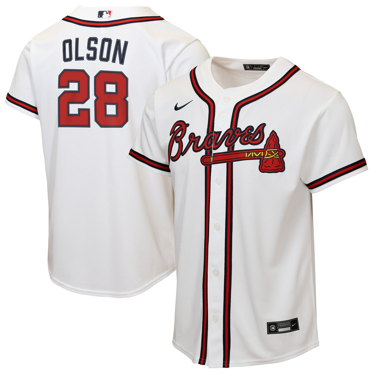 Youth Atlanta Braves Matt Olson Nike White Home Replica Jersey - 2