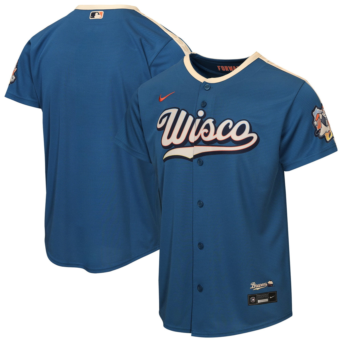 Youth Milwaukee Brewers Nike Mineral Blue 2026 City Connect Stadium Jersey - 2