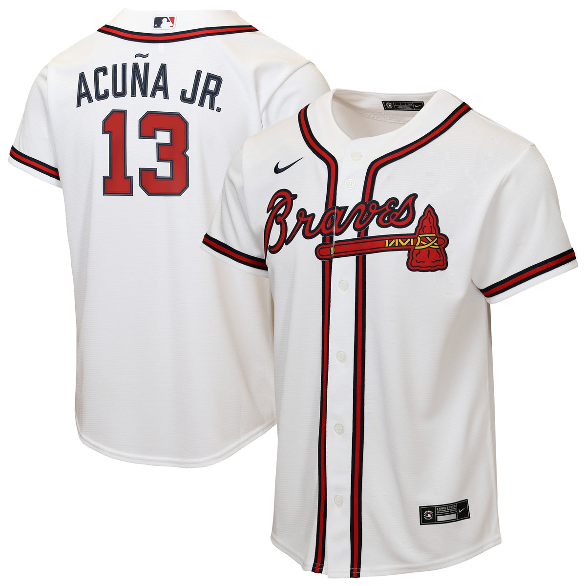 Youth Atlanta Braves Ronald Acuña Jr. Nike White Home Replica Player Jersey